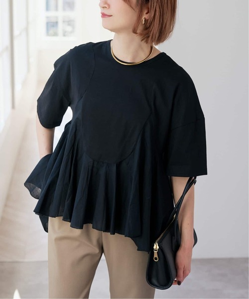 Spick & Span(スピックアンドスパン)の「《一部店舗+WEB限定 / 追加》AAYUSHI / アユーシ ペプラムラッフルTシャツ(Tシャツ/カットソー・レディース・ブラック/ホワイト・FREE)」の5枚目の写真