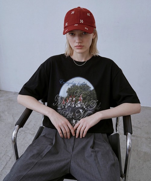 Knuth Marf（クヌースマーフ）の「【Knuth Marf】復刻別注 K logo cap クヌースマーフ ロゴ刺繍 キャップ コットン100％（キャップ・レディース・ブラック/レッド・FREE）」の18枚目の写真