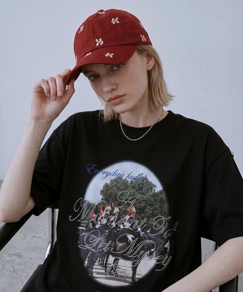 Knuth Marf（クヌースマーフ）の「【Knuth Marf】復刻別注 K logo cap クヌースマーフ ロゴ刺繍 キャップ コットン100％（キャップ・レディース・ブラック/レッド・FREE）」の19枚目の写真