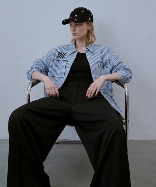 Knuth Marf（クヌースマーフ）の「【Knuth Marf】復刻別注 K logo cap クヌースマーフ ロゴ刺繍 キャップ コットン100％（キャップ・レディース・ブラック/レッド・FREE）」の7枚目の写真