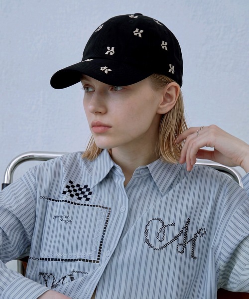 Knuth Marf（クヌースマーフ）の「【Knuth Marf】復刻別注 K logo cap クヌースマーフ ロゴ刺繍 キャップ コットン100％（キャップ・レディース・ブラック/レッド・FREE）」の9枚目の写真
