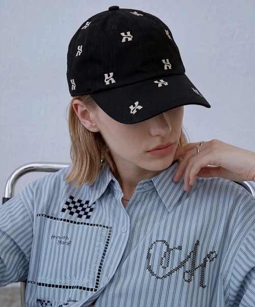 Knuth Marf（クヌースマーフ）の「【Knuth Marf】復刻別注 K logo cap クヌースマーフ ロゴ刺繍 キャップ コットン100％（キャップ・レディース・ブラック/レッド・FREE）」の11枚目の写真