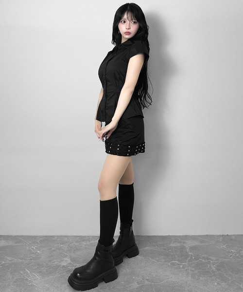 FOLLOWIN(フォロウィン)の「【3COLOR】フィットラインシャツブラウス(シャツ/ブラウス・レディース・ブラック/ホワイト/ブルー・FREE)」の19枚目の写真