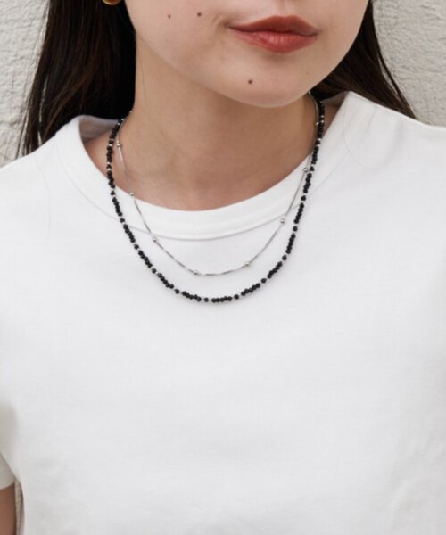CIAOPANIC TYPY（チャオパニックティピー）の「:【lil】ビーズ2連ネックレスセット（ネックレス・レディース・ブラック/ブラウン/レッド・ONE SIZE）」の8枚目の写真