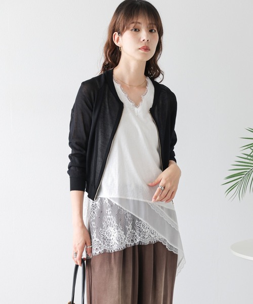 AMELY(エミリー)の「アシンメトリーシアートップス(タンクトップ・レディース・ブラック/ホワイト・フリー)」の10枚目の写真