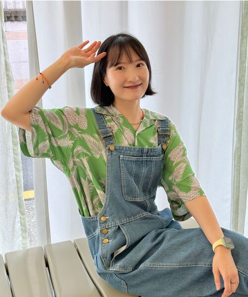 THESHIRTHOUSE（ザシャツハウス）の「ハワイアンシャツ パイナップル ライトグリーン メンズ レディース（シャツ/ブラウス・メンズ・ライトグリーン・1/2/3）」の4枚目の写真