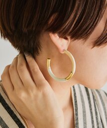 水牛角3色フープピアス（ピアス（両耳用））｜ear PAPILLONNER 