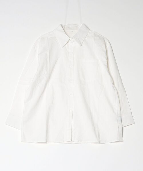 gossip！ロサンゼルス（ゴシップロサンゼルス）の「YUGA　コットンリネン　ドロップショルダーシャツ（シャツ/ブラウス・レディース・ホワイト・L/M）」の5枚目の写真