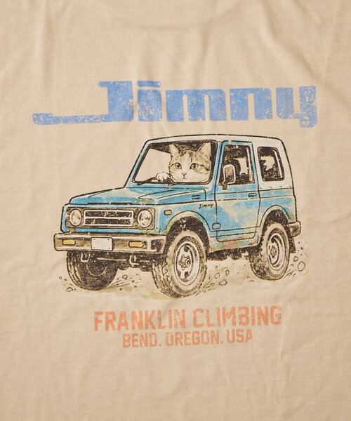 Franklin Climbing(フランクリンクライミング)の「【Franklin Climbing×JIMNY】CATグラフィックTee(Tシャツ/カットソー・メンズ・ホワイト/ブラック/ベージュ・MEDIUM/LARGE)」の8枚目の写真