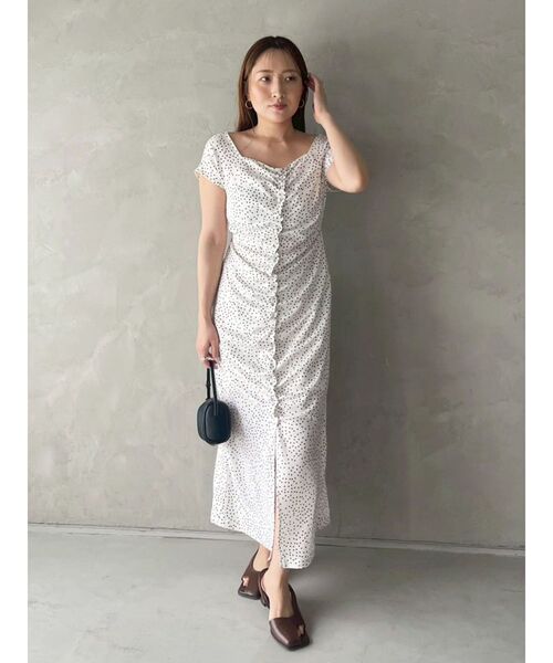 LAGUNAMOON(ラグナムーン)の「ドットギャザースクエアネックワンピース 【夏服】【半袖】(ワンピース・レディース・ホワイト/ラベンダー・MEDIUM/SMALL)」の20枚目の写真
