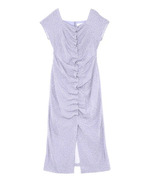 LAGUNAMOON(ラグナムーン)の「ドットギャザースクエアネックワンピース 【夏服】【半袖】(ワンピース・レディース・ホワイト/ラベンダー・MEDIUM/SMALL)」の6枚目の写真