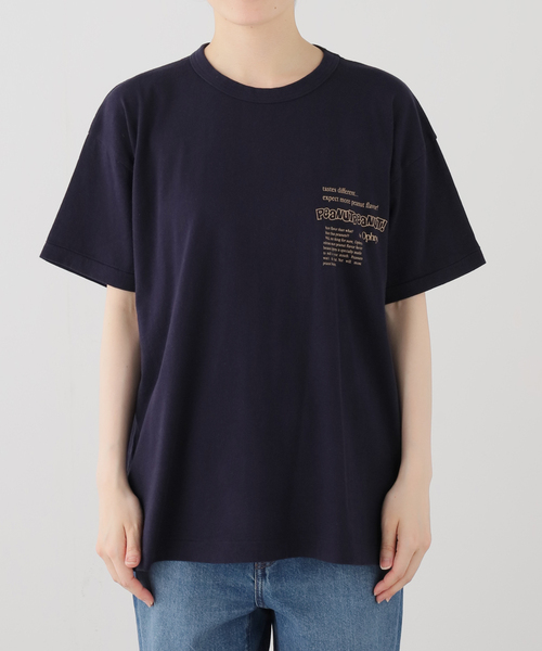 Ophrys(オフリス)の「Ophrys/オフリス PeanutPeanut Tee OP26SS02(Tシャツ/カットソー・レディース・ネイビー/ホワイト・FREE)」の2枚目の写真