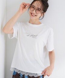 SHOO・LA・RUE | 【ひんやり/UV/S-LL/洗濯機可】選べる3柄 裾レースプリントTシャツ(Tシャツ/カットソー)