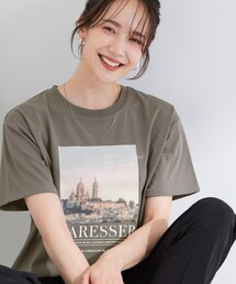 【UV/S-LL/洗濯機可】真夏に着たい裾レースが女性らしさをプラスする プリントアソートTシャツ