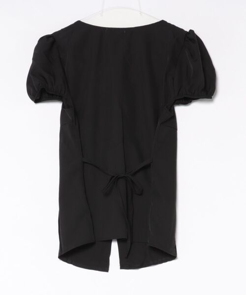 semuse(セミューズ)の「フロントリボンレース半袖パフスリーブトップス(Tシャツ/カットソー・レディース・ホワイト/ブラック・FREE)」の9枚目の写真