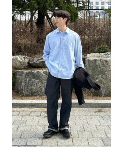 ADHOC(アドホック)の「男性ベーシックオックスフォードシャツ (SKY BLUE) (HA2LS90-41)(シャツ/ブラウス・メンズ・その他・110)」の17枚目の写真