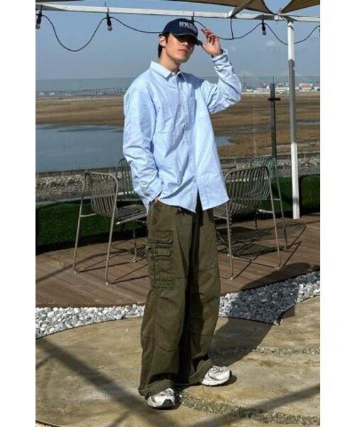 ADHOC(アドホック)の「男性ベーシックオックスフォードシャツ (SKY BLUE) (HA2LS90-41)(シャツ/ブラウス・メンズ・その他・110)」の11枚目の写真