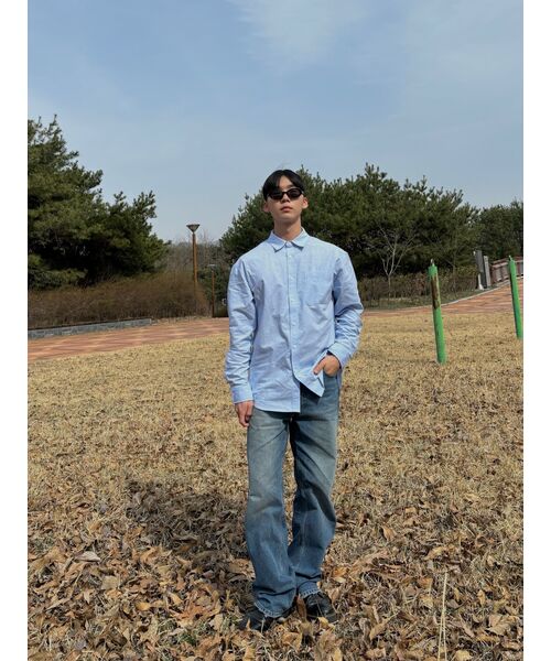 ADHOC(アドホック)の「男性ベーシックオックスフォードシャツ (SKY BLUE) (HA2LS90-41)(シャツ/ブラウス・メンズ・その他・110)」の8枚目の写真