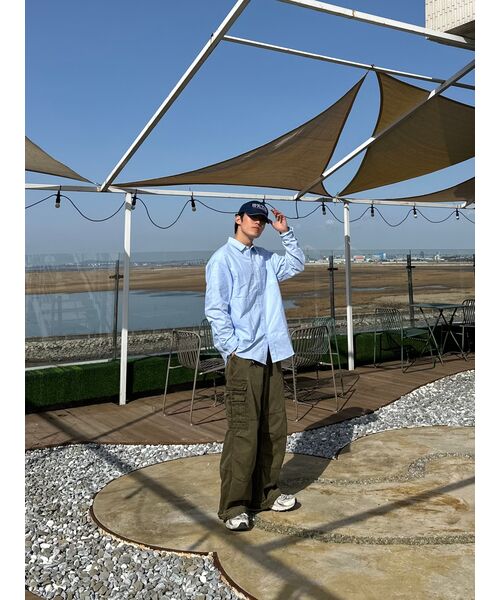 ADHOC(アドホック)の「男性ベーシックオックスフォードシャツ (SKY BLUE) (HA2LS90-41)(シャツ/ブラウス・メンズ・その他・110)」の9枚目の写真