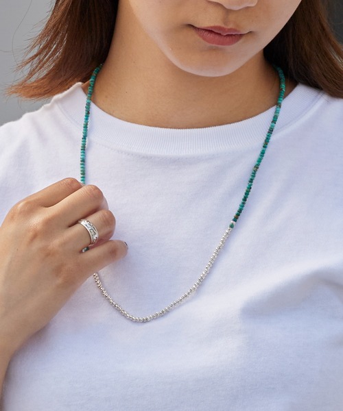 SunKu(サンク)の「SunKu/サンク Red Vintage Beads/Turquoise & Silver Peace Hook Necklace レッド ヴィンテージ ビーズ / ターコイズ シルバー ピース フック ネックレス メンズ レディース 2026年 夏 夏服(ネックレス・メンズ・レッド/ターコイズブルー・FREE)」の5枚目の写真