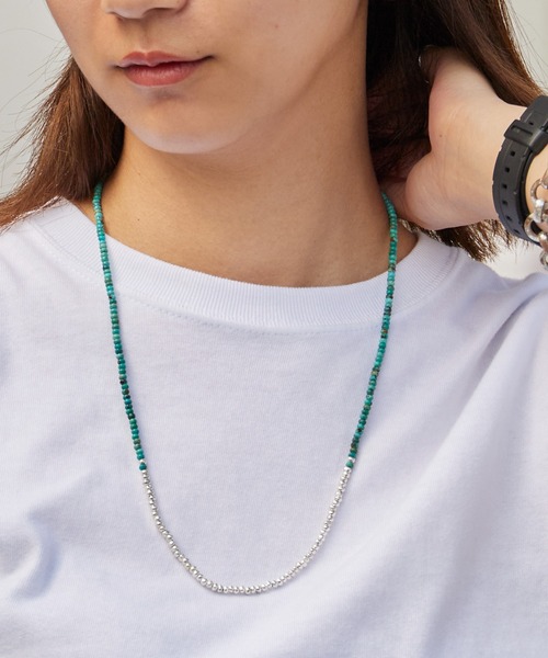 SunKu(サンク)の「SunKu/サンク Red Vintage Beads/Turquoise & Silver Peace Hook Necklace レッド ヴィンテージ ビーズ / ターコイズ シルバー ピース フック ネックレス メンズ レディース 2026年 夏 夏服(ネックレス・メンズ・レッド/ターコイズブルー・FREE)」の6枚目の写真