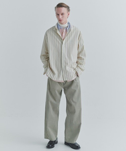 CULLNI(クルニ)の「Stripe Broad Detachable Collar Shirt(シャツ/ブラウス・メンズ・ブルー系/ベージュ系/ホワイト系/ネイビー系・2/1)」の5枚目の写真