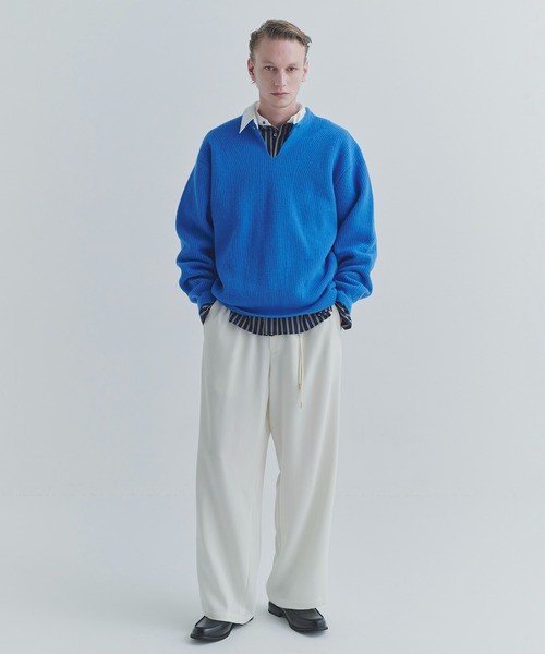 CULLNI(クルニ)の「Stripe Broad Detachable Collar Shirt(シャツ/ブラウス・メンズ・ブルー系/ベージュ系/ホワイト系/ネイビー系・2/1)」の7枚目の写真