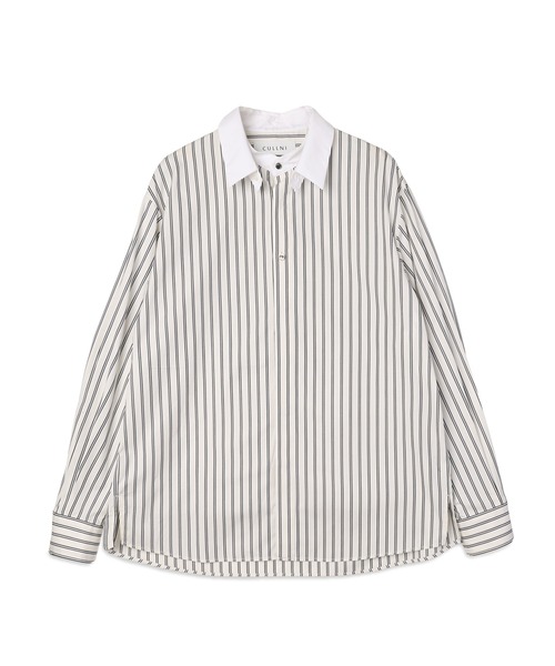 CULLNI(クルニ)の「Stripe Broad Detachable Collar Shirt(シャツ/ブラウス・メンズ・ブルー系/ベージュ系/ホワイト系/ネイビー系・2/1)」の9枚目の写真