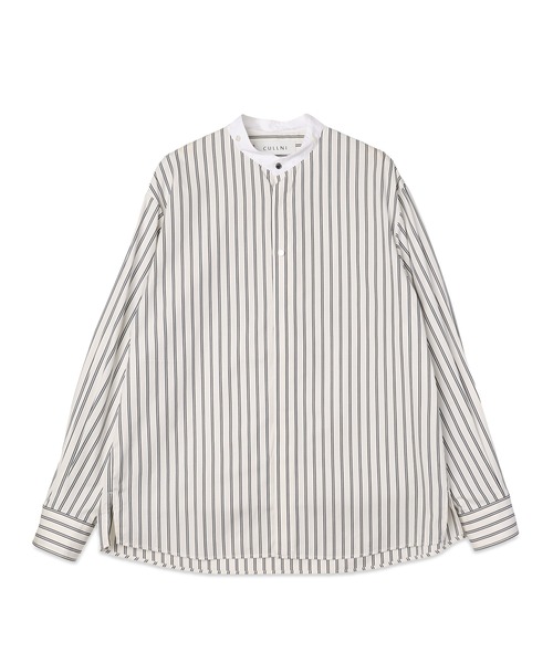 CULLNI(クルニ)の「Stripe Broad Detachable Collar Shirt(シャツ/ブラウス・メンズ・ブルー系/ベージュ系/ホワイト系/ネイビー系・2/1)」の10枚目の写真