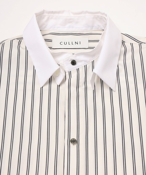 CULLNI(クルニ)の「Stripe Broad Detachable Collar Shirt(シャツ/ブラウス・メンズ・ブルー系/ベージュ系/ホワイト系/ネイビー系・2/1)」の12枚目の写真