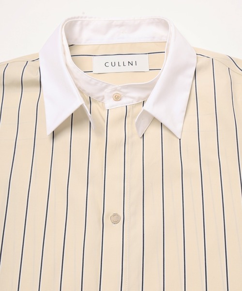 CULLNI(クルニ)の「Stripe Broad Detachable Collar Shirt(シャツ/ブラウス・メンズ・ブルー系/ベージュ系/ホワイト系/ネイビー系・2/1)」の18枚目の写真
