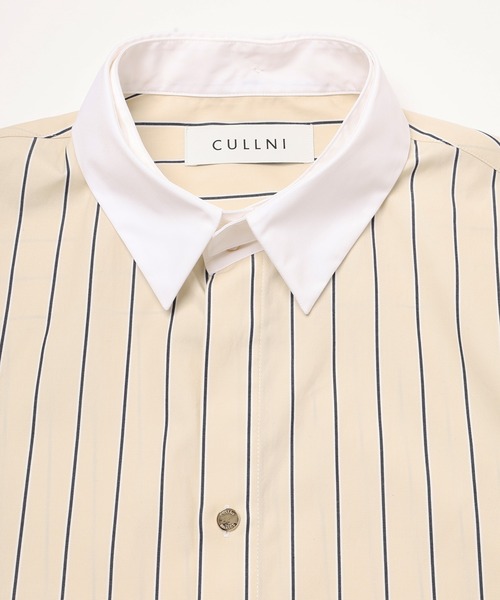 CULLNI(クルニ)の「Stripe Broad Detachable Collar Shirt(シャツ/ブラウス・メンズ・ブルー系/ベージュ系/ホワイト系/ネイビー系・2/1)」の19枚目の写真