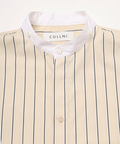 CULLNI(クルニ)の「Stripe Broad Detachable Collar Shirt(シャツ/ブラウス・メンズ・ブルー系/ベージュ系/ホワイト系/ネイビー系・2/1)」の20枚目の写真