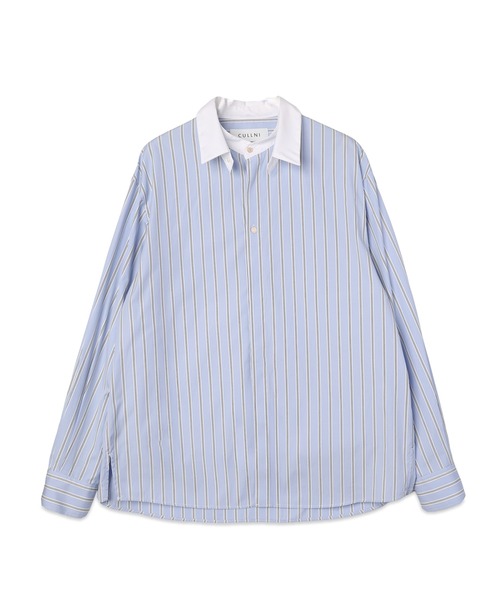 CULLNI(クルニ)の「Stripe Broad Detachable Collar Shirt(シャツ/ブラウス・メンズ・ブルー系/ベージュ系/ホワイト系/ネイビー系・2/1)」の22枚目の写真