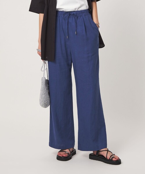 green label relaxing（グリーンレーベルリラクシング）の「［size SHORT/TALLあり］BREEZE LINEN ブリーズリネン ワイド パンツ 3（その他パンツ・レディース・ブラック/ロイヤルブルー・34/36/40/TALL/SHORT/44/42/38）」の6枚目の写真