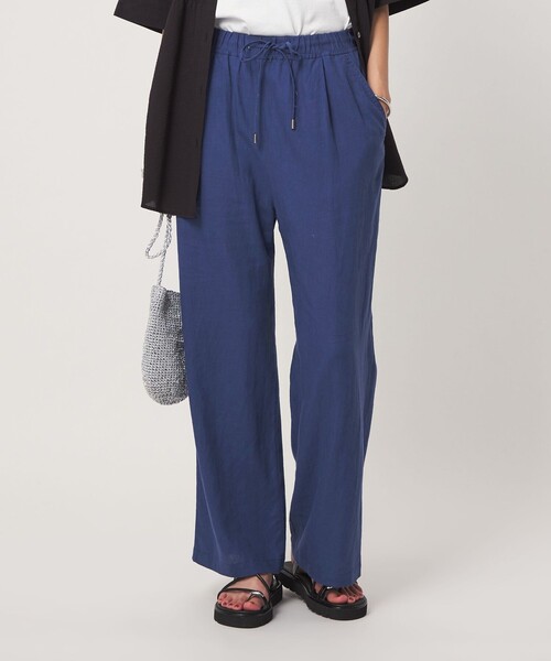 green label relaxing（グリーンレーベルリラクシング）の「［size SHORT/TALLあり］BREEZE LINEN ブリーズリネン ワイド パンツ 3（その他パンツ・レディース・ブラック/ロイヤルブルー・34/36/40/TALL/SHORT/44/42/38）」の7枚目の写真
