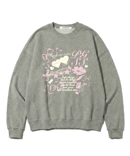 PAGESIISII(ページシシ)の「ラブリーメロディプリントスウェットグレー(スウェット・レディース・その他・MEDIUM/LARGE)」の2枚目の写真