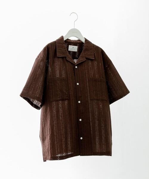 URBAN RESEARCH Sonny Label(アーバンリサーチサニーレーベル)の「レース刺繍ショートスリーブシャツ(シャツ/ブラウス・メンズ・ホワイト/ブラウン・MEDIUM/LARGE)」の21枚目の写真