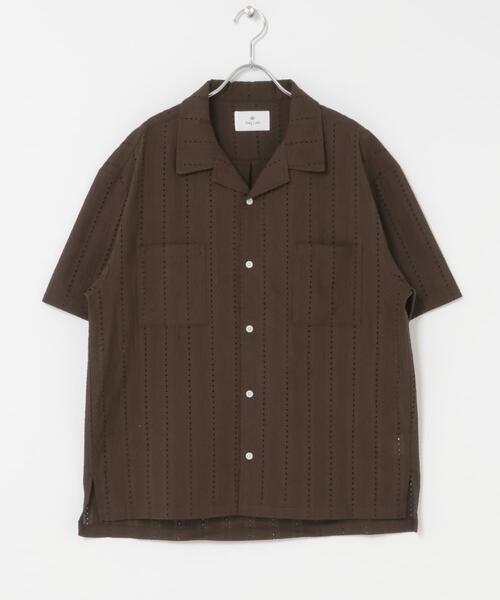 URBAN RESEARCH Sonny Label(アーバンリサーチサニーレーベル)の「レース刺繍ショートスリーブシャツ(シャツ/ブラウス・メンズ・ホワイト/ブラウン・MEDIUM/LARGE)」の6枚目の写真