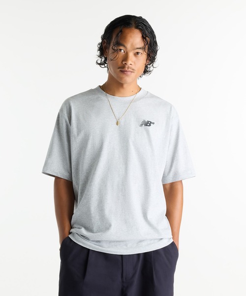 NEW BALANCE(ニューバランス)の「Numeric Small ロゴ T-Shirt(Tシャツ/カットソー・メンズ・ネイビー/ヘザーグレー・XX-LARGE/X-LARGE/LARGE/MEDIUM/SMALL)」の2枚目の写真