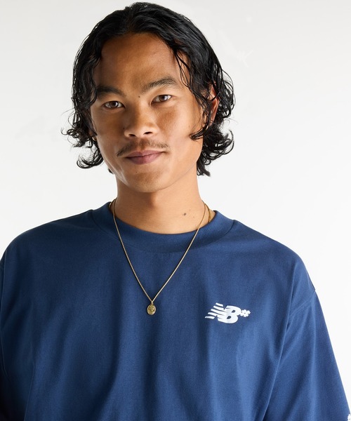 NEW BALANCE(ニューバランス)の「Numeric Small ロゴ T-Shirt(Tシャツ/カットソー・メンズ・ネイビー/ヘザーグレー・XX-LARGE/X-LARGE/LARGE/MEDIUM/SMALL)」の6枚目の写真