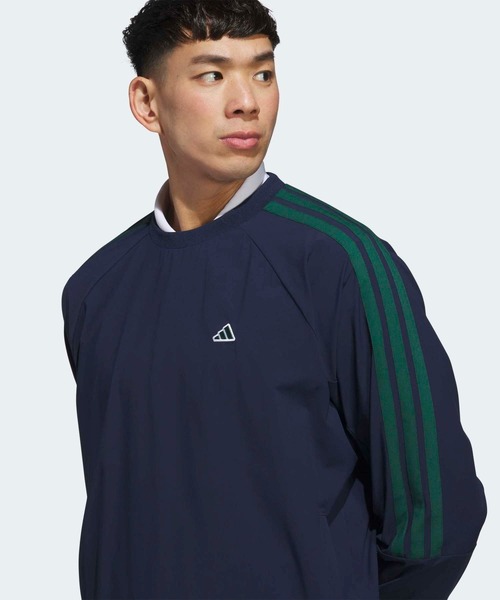 adidas（アディダス）の「スリーストライプス 撥水 プルオーバー【adidas Golf/アディダスゴルフ】（ブルゾン・メンズ・ネイビー・XX-LARGE/LARGE/MEDIUM/SMALL/X-LARGE）」の3枚目の写真