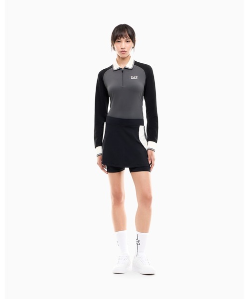 EMPORIO ARMANI EA7(エンポリオアルマーニイーエーセブン)の「<オンライン限定>【エンポリオ アルマーニ EA7】ウィメンズ ストレッチピケ 長袖ポロシャツ Golf Pro(ポロシャツ・レディース・グレー系その他・X-SMALL/SMALL/LARGE/MEDIUM)」の5枚目の写真