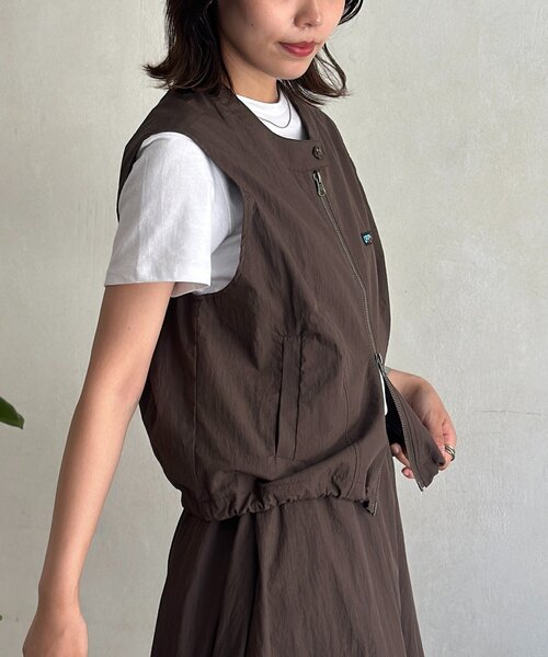 CPCM(シーピーシーエム)の「【2点セット】ナイロンコットンベストセットアップ(セットアップ・レディース・グレー/ブラウン/ブラック・FREE)」の13枚目の写真