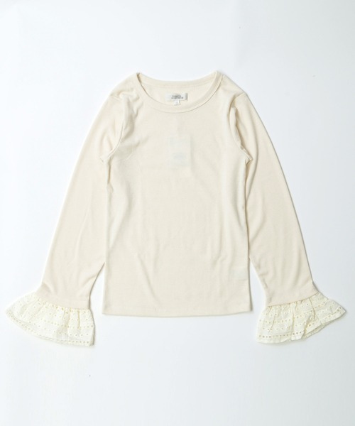 MARKEY'S(マーキーズ)の「フリルポイントカットソー/おとな(Tシャツ/カットソー・レディース・ラベンダー/ブラック/オフホワイト・160)」の1枚目の写真