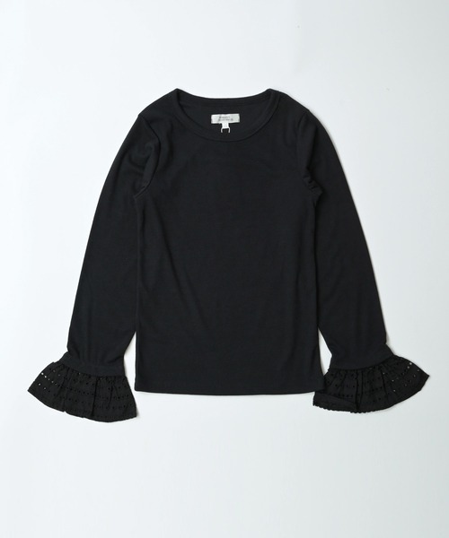 MARKEY'S(マーキーズ)の「フリルポイントカットソー/おとな(Tシャツ/カットソー・レディース・ラベンダー/ブラック/オフホワイト・160)」の2枚目の写真