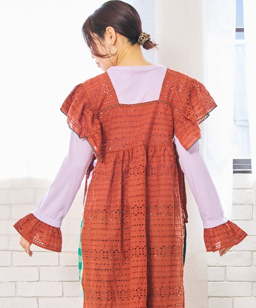 MARKEY'S(マーキーズ)の「フリルポイントカットソー/おとな(Tシャツ/カットソー・レディース・ラベンダー/ブラック/オフホワイト・160)」の9枚目の写真