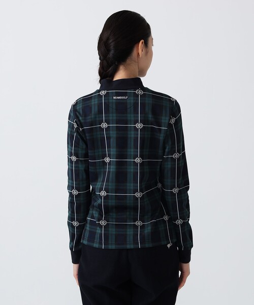 BEAMS GOLF（ビームスゴルフ）の「PURPLE LABEL / エンブレムチェック モックネック ロングスリーブ シャツ（吸水速乾）（Tシャツ/カットソー・レディース・その他/ブルー・MEDIUM/LARGE）」の10枚目の写真