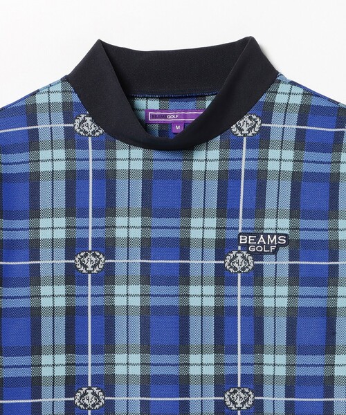 BEAMS GOLF（ビームスゴルフ）の「PURPLE LABEL / エンブレムチェック モックネック ロングスリーブ シャツ（吸水速乾）（Tシャツ/カットソー・レディース・その他/ブルー・MEDIUM/LARGE）」の17枚目の写真