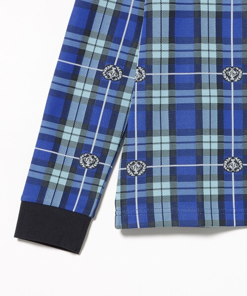 BEAMS GOLF（ビームスゴルフ）の「PURPLE LABEL / エンブレムチェック モックネック ロングスリーブ シャツ（吸水速乾）（Tシャツ/カットソー・レディース・その他/ブルー・MEDIUM/LARGE）」の18枚目の写真